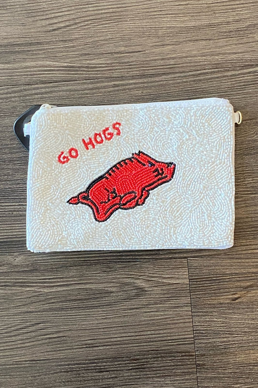 Hogs Beaded Pouch