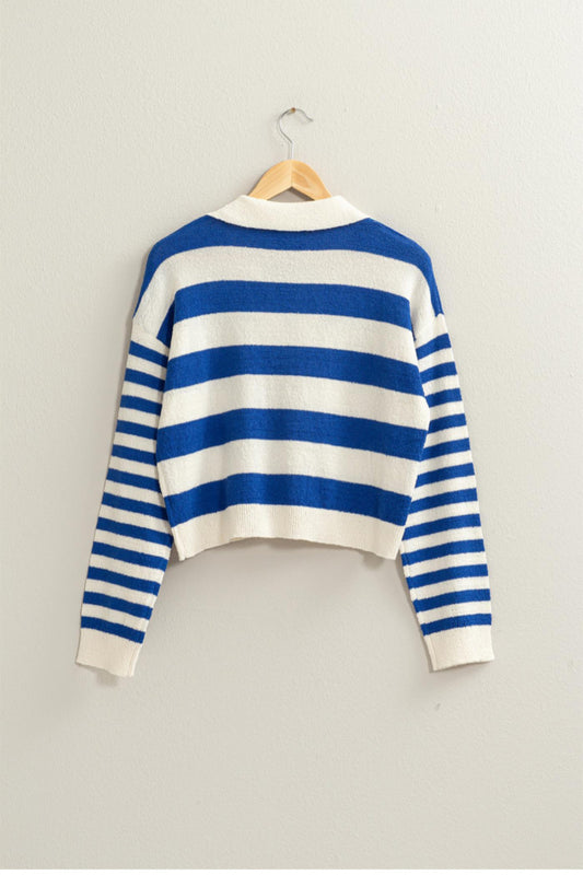 Blue And White Striped Sweater