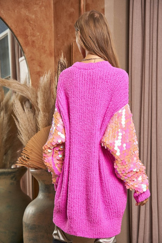 Sequin Sleeve Sweater - envy boutique