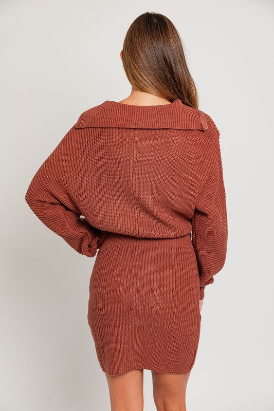 Diane Zipper Sweater Dress