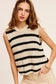 Bree Stripe Sleeveless Sweater Top