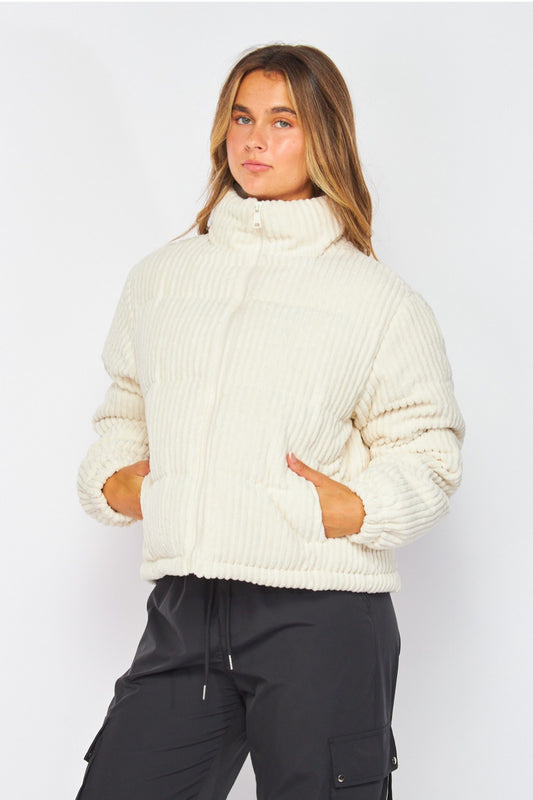 Corduroy Puffer Jacket Ivory