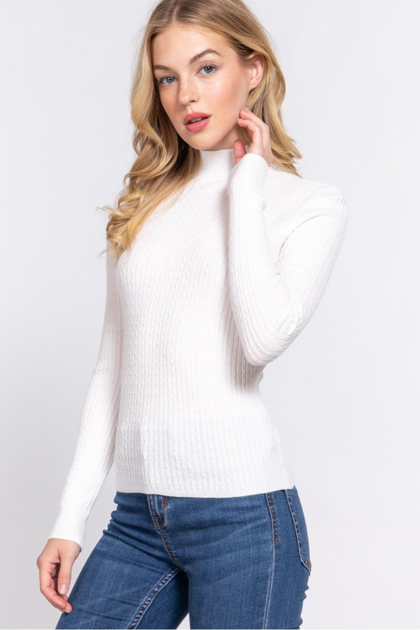Mock Sweater White