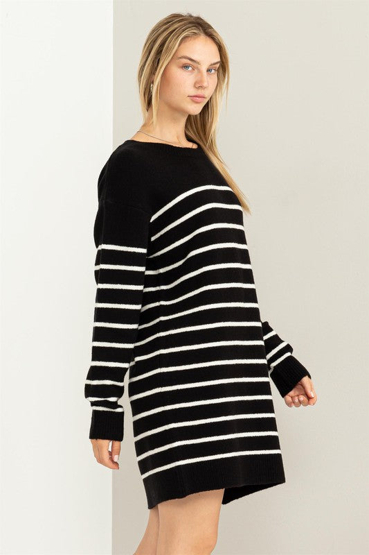 Striped Sweater Dress - envy boutique