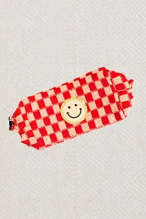 Check Yourself Cosmetic Bag Red/White