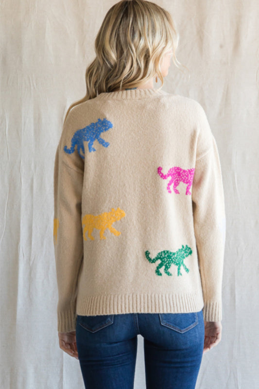 Cheetah Sweater Beige