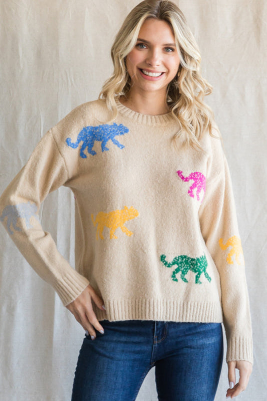 Cheetah Sweater Beige