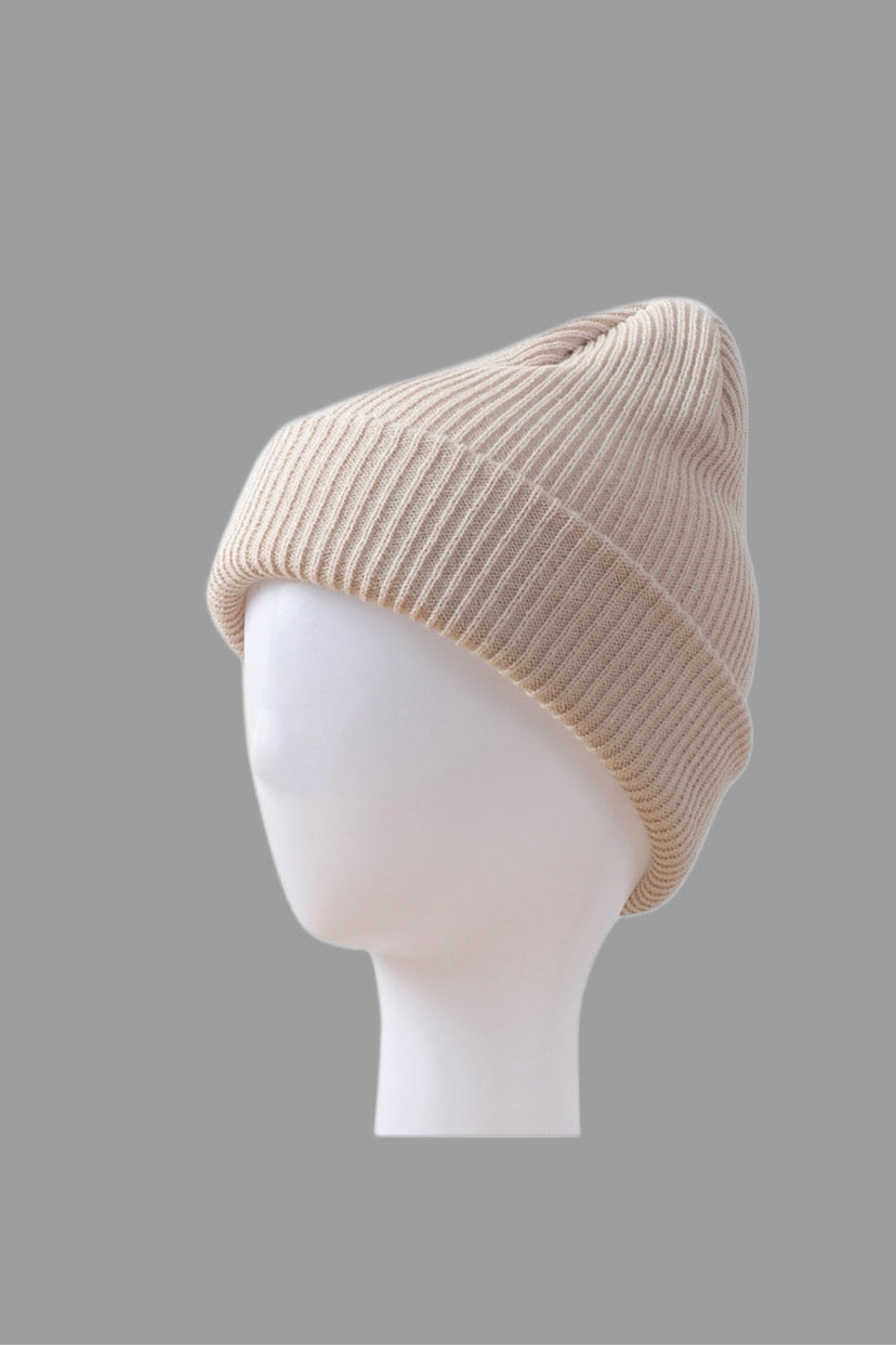 Ribbed Winter Beanie/Taupe