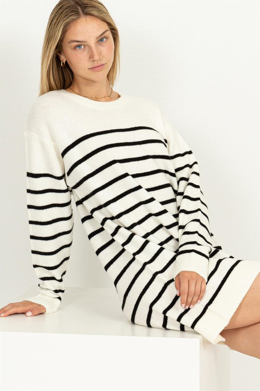 Striped Sweater Dress - envy boutique